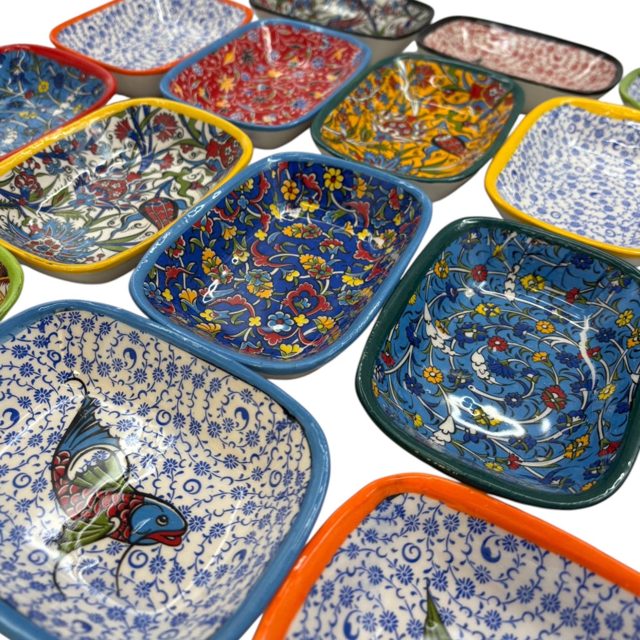 cotonIQ - Wholesale Decorative Plate/Dish/Bowl - Ceramic Bowl - Set of 4 Surprise - Mixed Patterns3