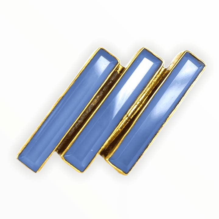 Anello regolabile ADMK in calcedonio blu Tasha ADMK per la vendita all'ingrosso da parte di ADMK Jewelry