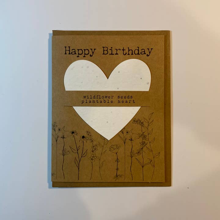 The Raven’s Edge Studio - Wholesale Birthday card - Wildflower Seed Heart Birthday Card: Plantable, Eco Friendly4