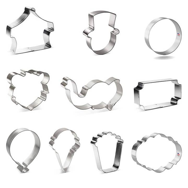CookieCutter.com - Wholesale Cookie Cutter - Circus Birthday Cookie Cutter 10 Pc Set HS04482
