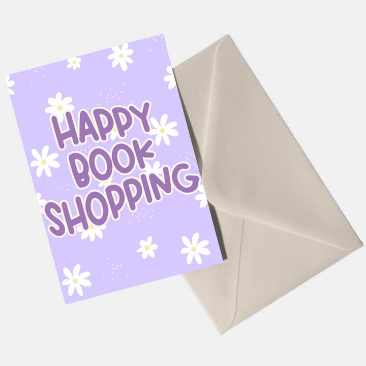 Happy Book Shopping Greeting Card for wholesale by Dearest Little Hope