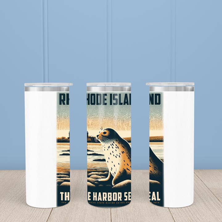 ADDLE iNK - Wholesale Insulated Mug/Tumbler - Rhode Island State Animal Vintage Art Insulated Mug