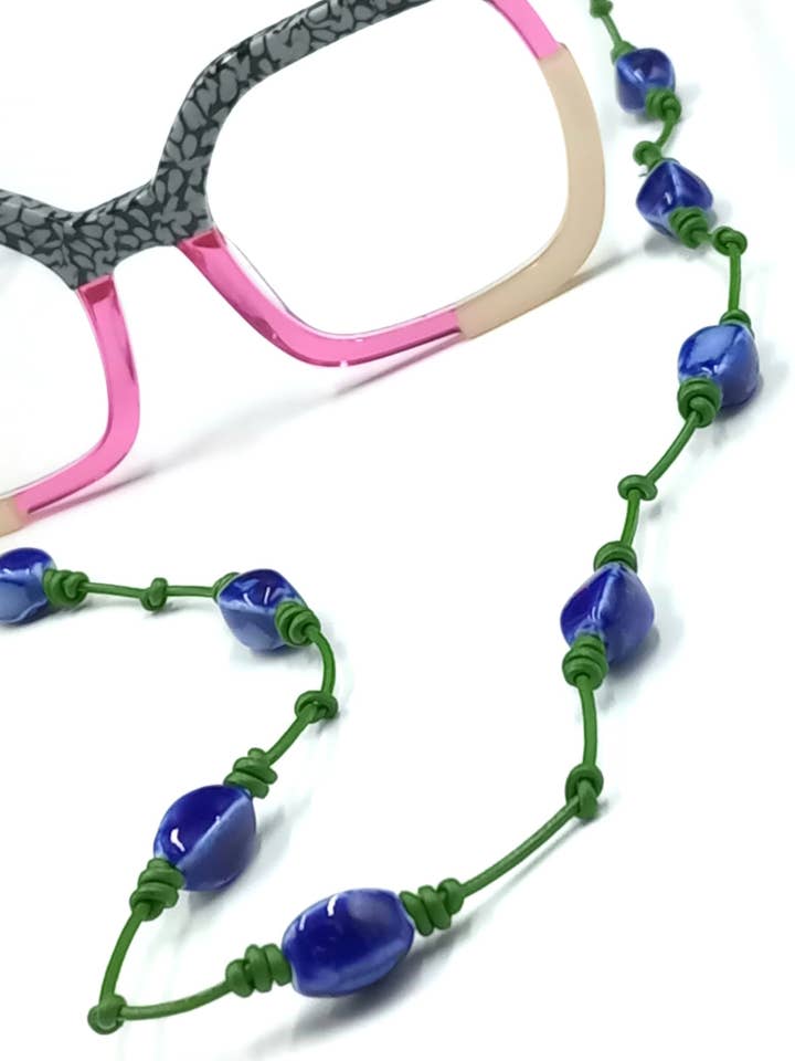 Amalfi PORCELAIN in Green LEATHER for glasses for wholesale by MiCuelga