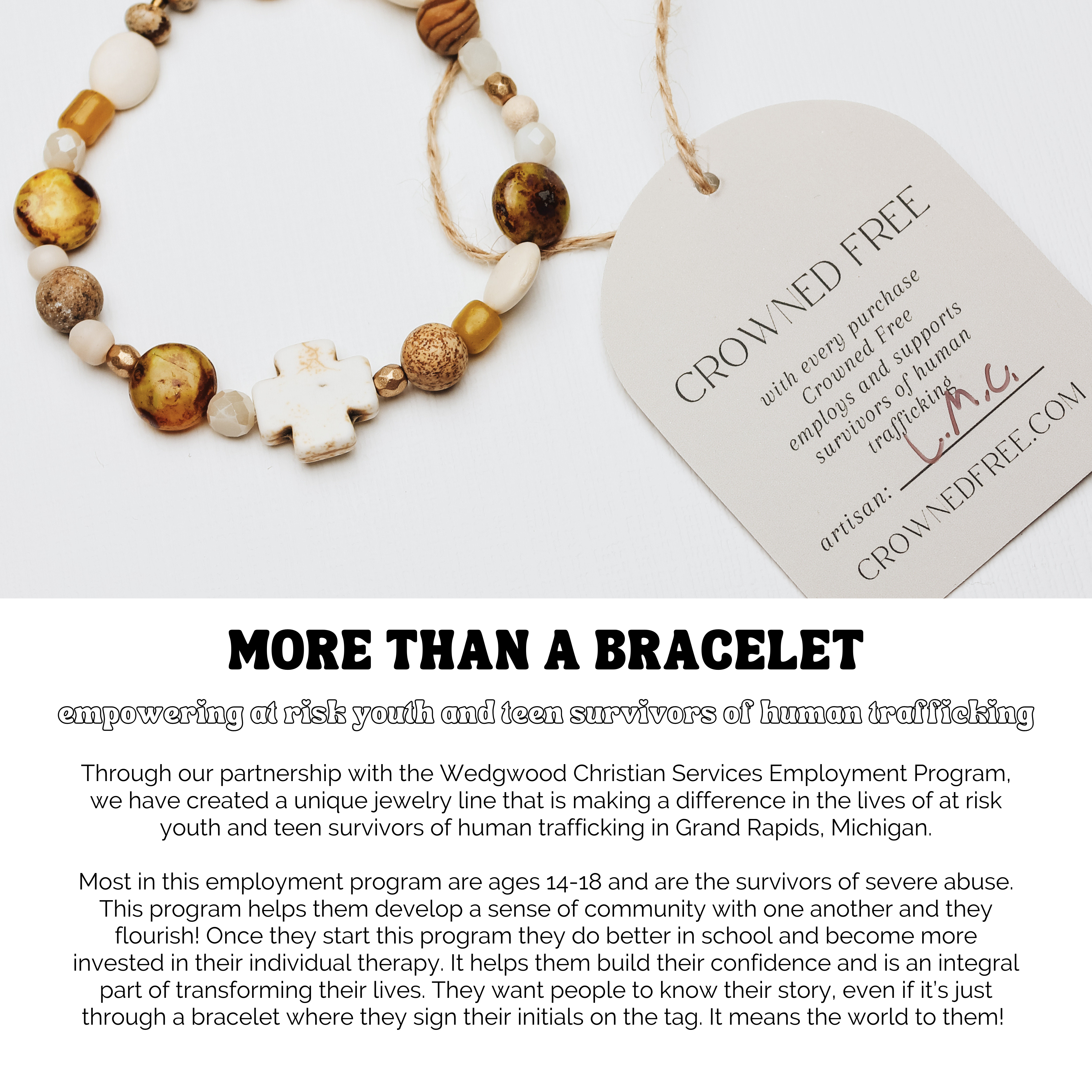 Crowned Free - Wholesale Beaded Bracelet - In the Clouds Bracelet - Made by Survivors - Two Sizes11