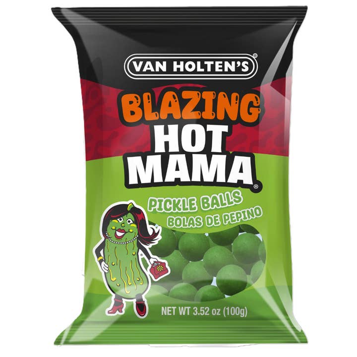 Van Holten's Blazing Hot Mama Pickle Balls 3.52oz - 12ct for wholesale by I Got Your Candy