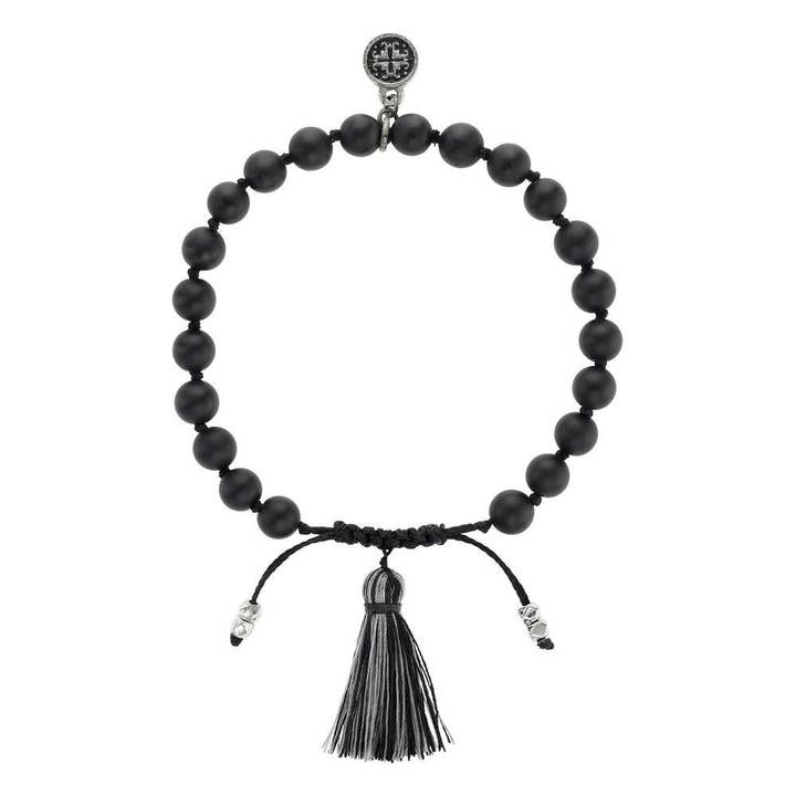 PROTECCIÓN: pulsera con borlas de ágata negra para mujer para venta al por mayor de Mala and Mantra