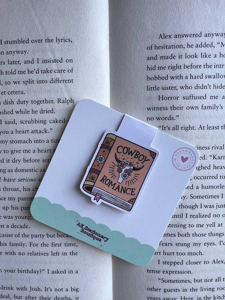 Cowboy Romance Magnetic Bookmark for wholesale by AK Stationery Boutique