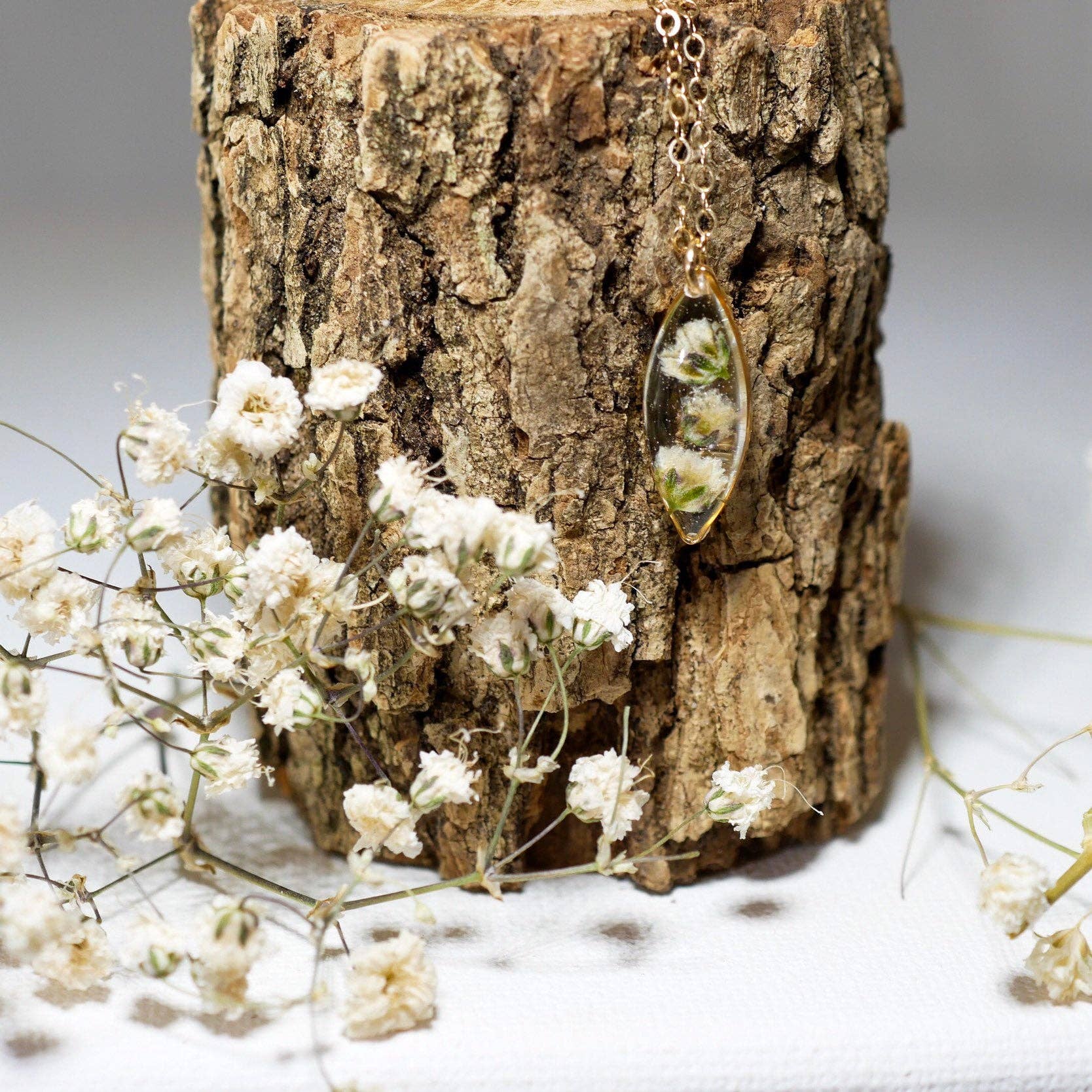 Remedy Designs - Wholesale Pendant/charm necklace - Tiny Baby's Breath Marquise necklace4