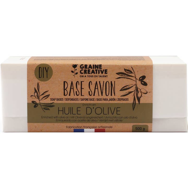Graine Créative - Vendita all'ingrosso Saponette - BASE DI SAPONE NATURALE ALL'OLIVA DA 500 G