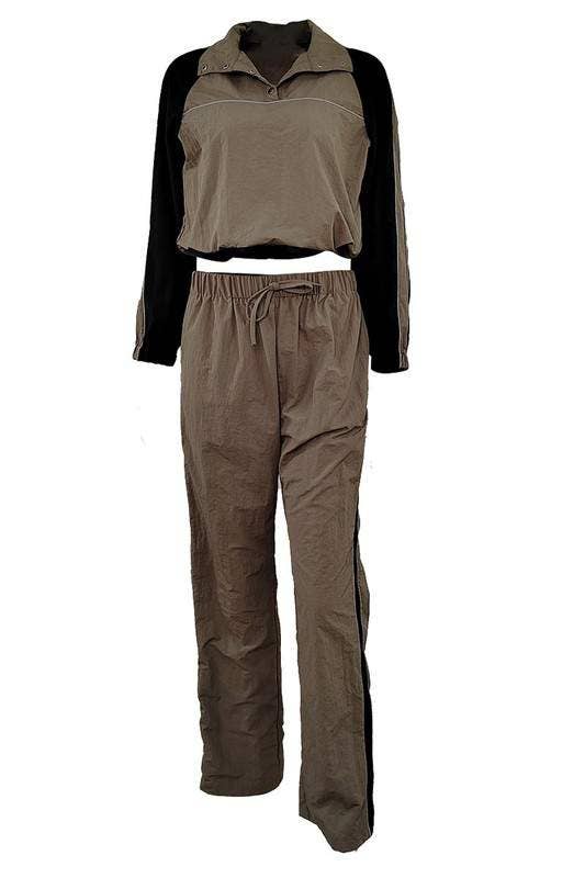 Fashion Combination – wholesale Tracksuit – Women′s – two tone tracksuit set3