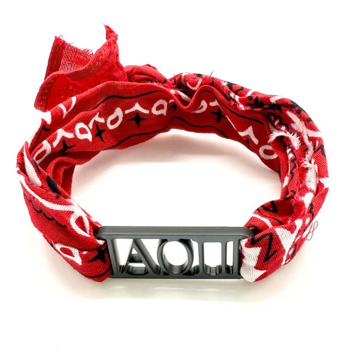 Sarahndipity Shop - Wholesale Bandana - Women's - Bandana Wrap w/ Sorority Acrylic Slide 2