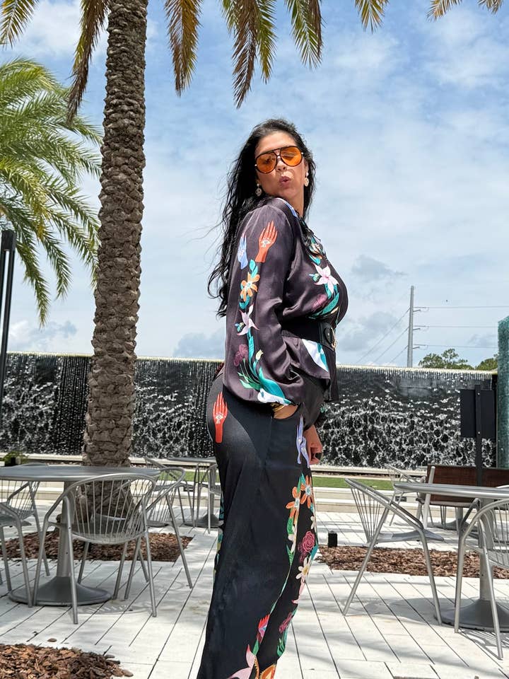 Paryse Style - Wholesale Top & Pant Set (NOT Loungewear) - Women's - Black Taboo Coordinate Set for Tall Women4