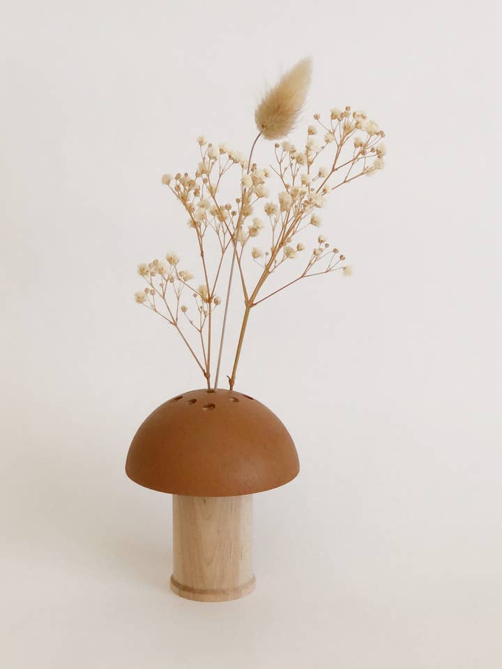 Large Mushroom Vase - Tall Base for wholesale by Stacy Wong