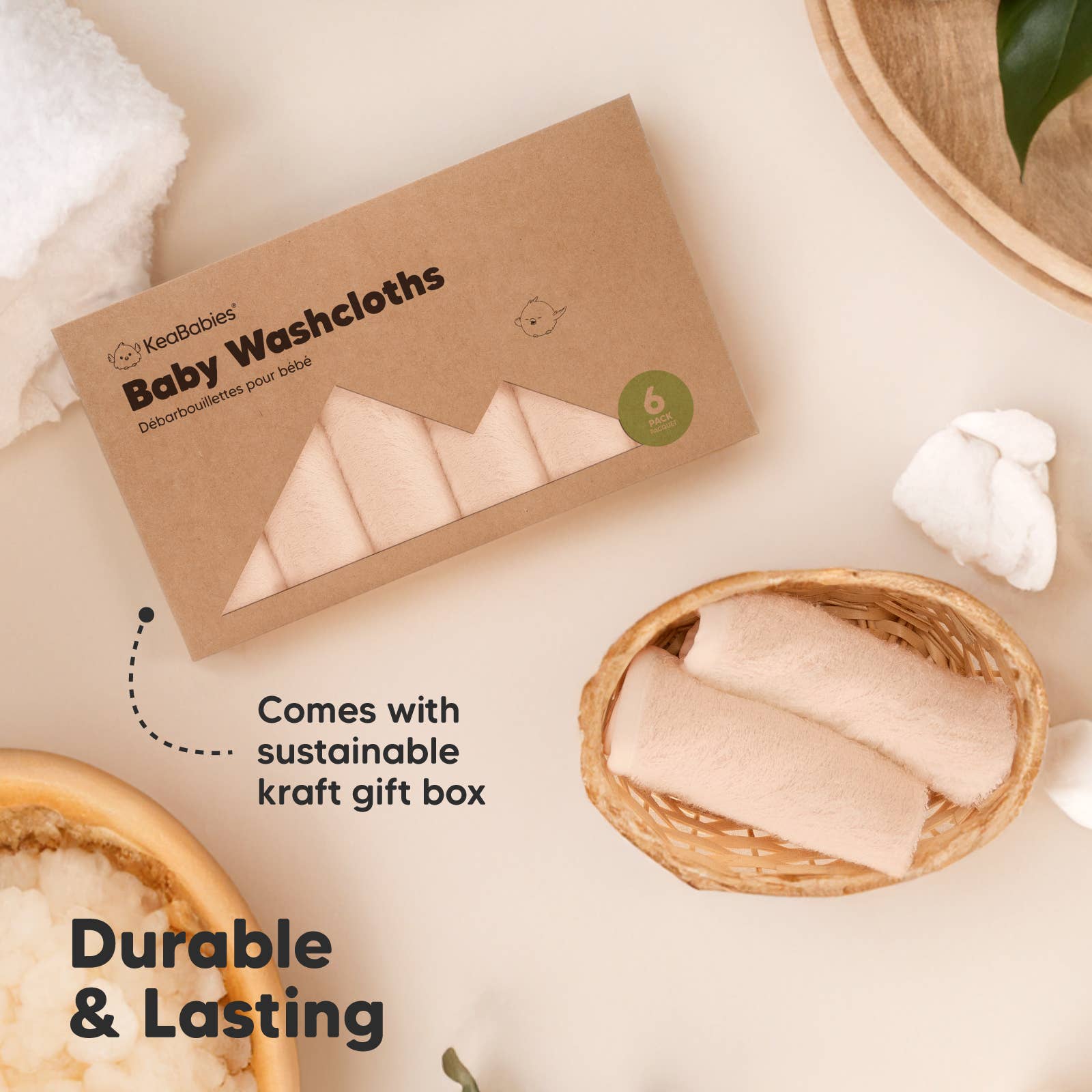 Peachy 6-Pack Baby Wash Cloths for wholesale on Faire6