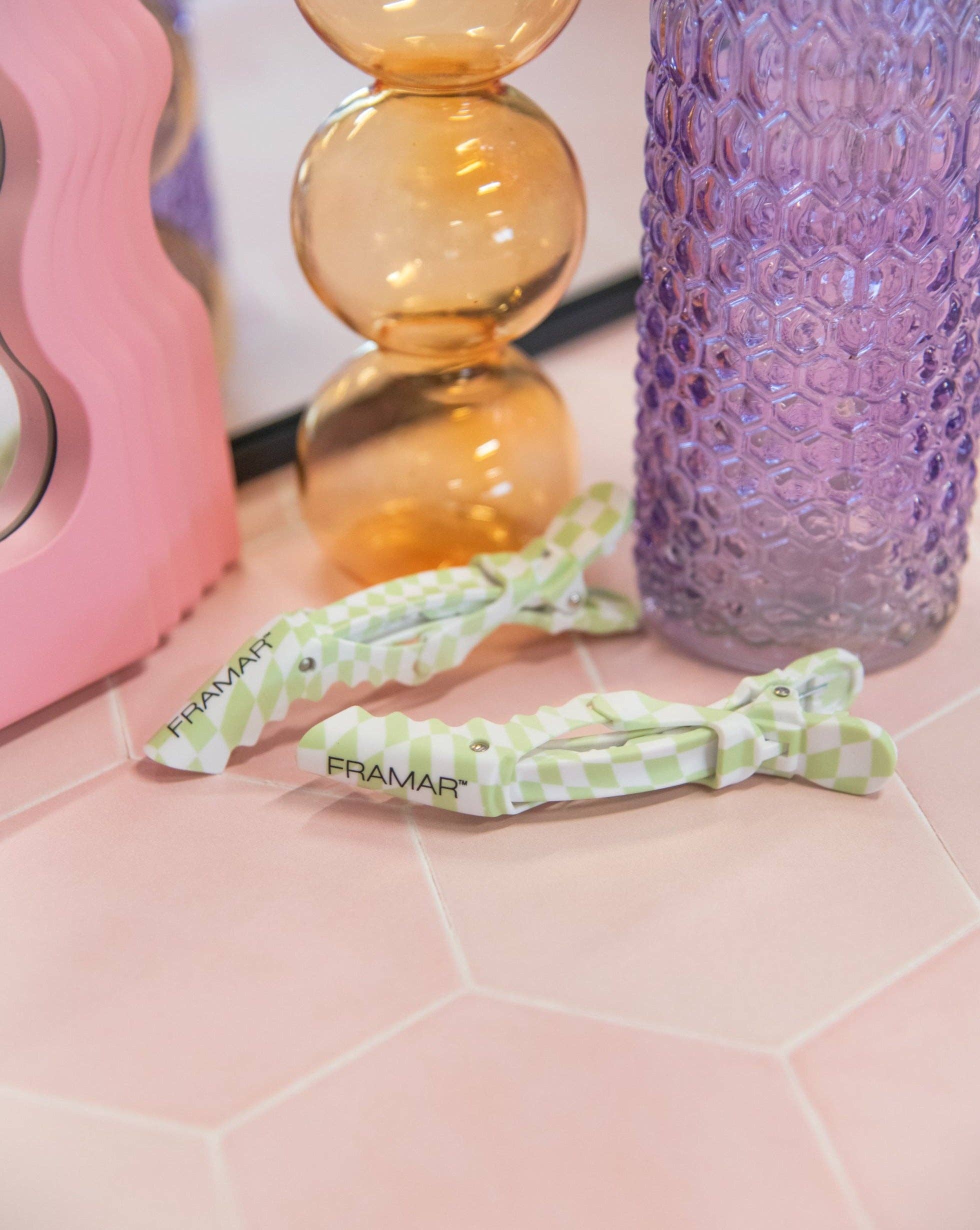 Framar Hair Brushes & Hair Accessories - Wholesale Hair Clip - Women's - FRAMAR Checkered Alligator Hair Clips, Hair Styling Clips7