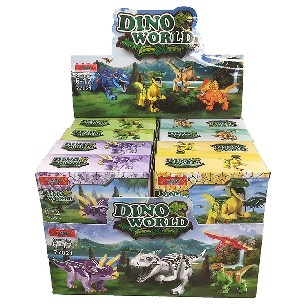 Texas Toy Distribution – Großhandel Baukasten – Kinder – Dinosaurier-Ziegelstein-Display-Set0