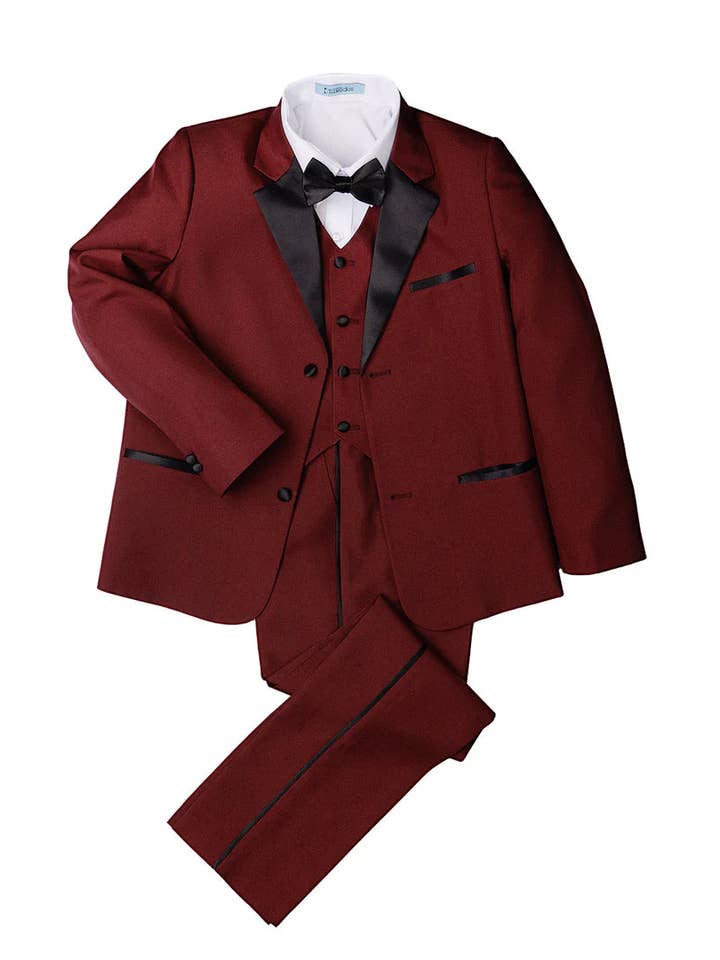 Tux-USA® - Wholesale Suit Jacket - Kids - "Prodigy" Kids Black Tuxedo (5-Piece Set)1