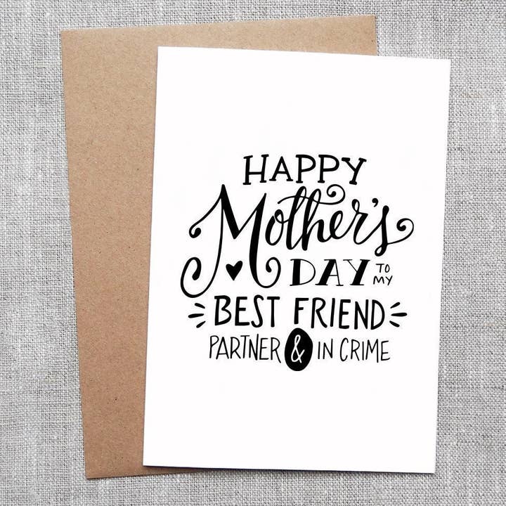 Mother's Day Partner in Crime Card for wholesale by A Fink & Ink
