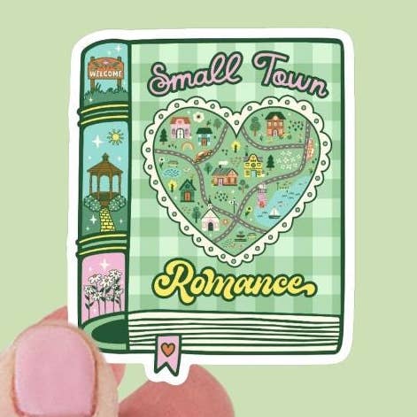 Autocollant en vinyle "Roman d'amour de petite ville" pour la vente par Limes & Lilly