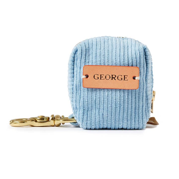 Corduroy Poop Bag Holder - Blue for wholesale by Sebastian Says