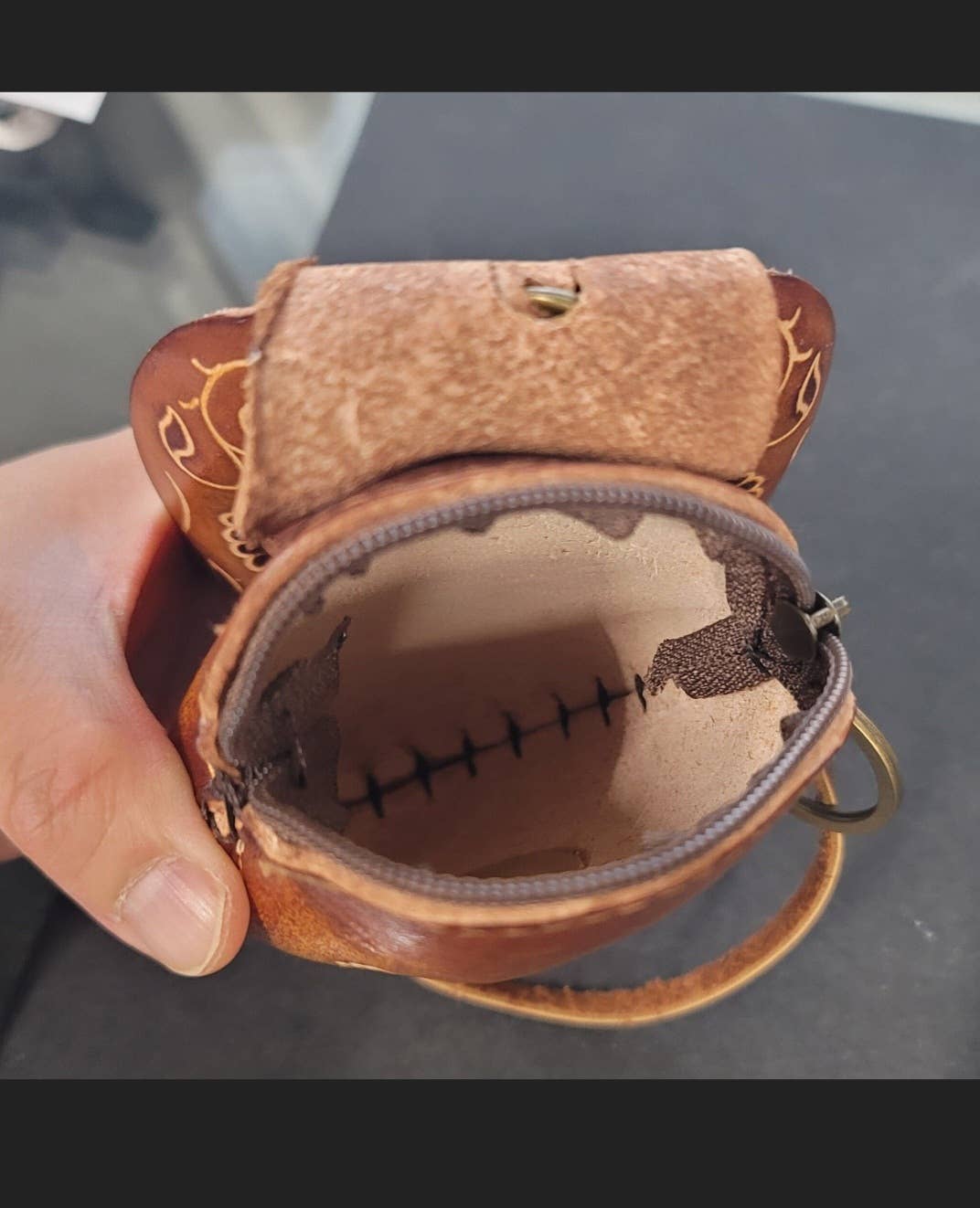 Sunflower Handmade leather inc - Wholesale Portemonnee - Dames - Cp3527 leren portemonnee met schedel en polsbandje – dag van de doden design9