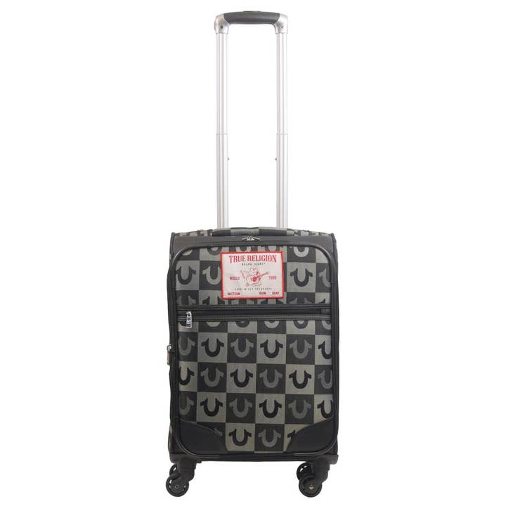 FUL Luggage (Concept One) - Wholesale Luggage - True Religion Black 23" Soft Sided Logo Checkered Spinner Luggage