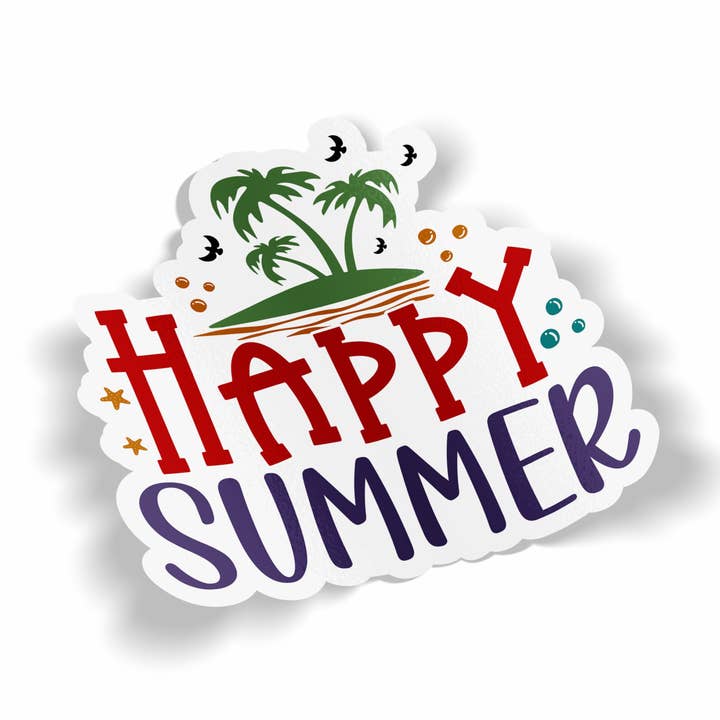 Autocollant Happy Summer pour la vente par JE Creates