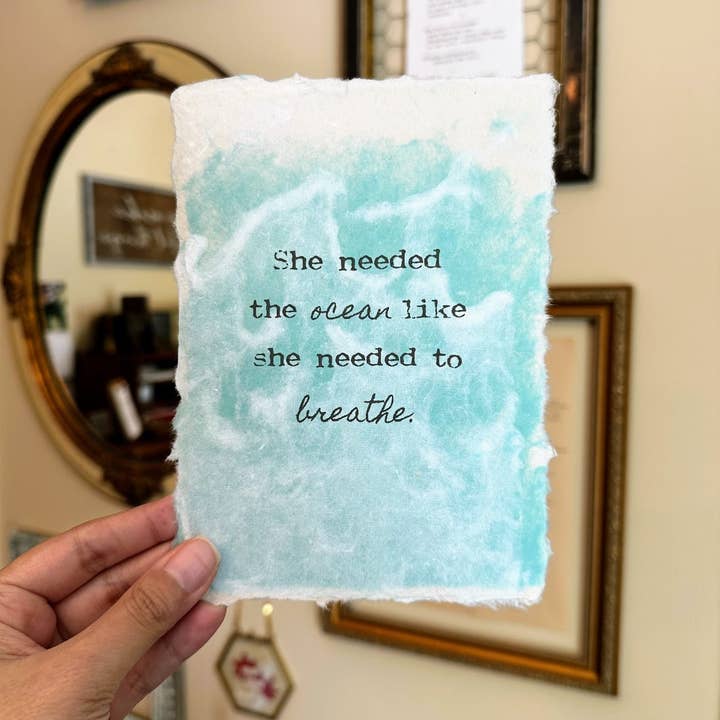 Alison Rose Vintage - Wholesale Art Print - She needed the ocean like she needed to breathe quote print1
