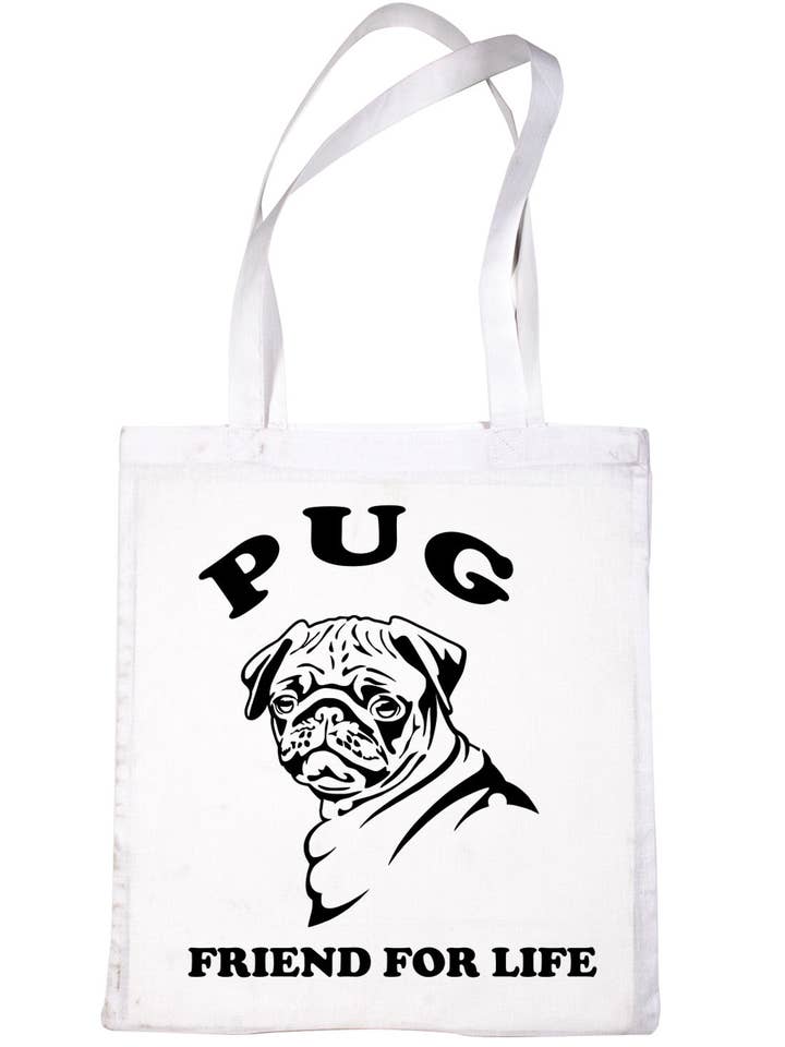 Borsa da donna per la spesa, regalo per amanti dei carlini per la vendita all'ingrosso da parte di Print4U