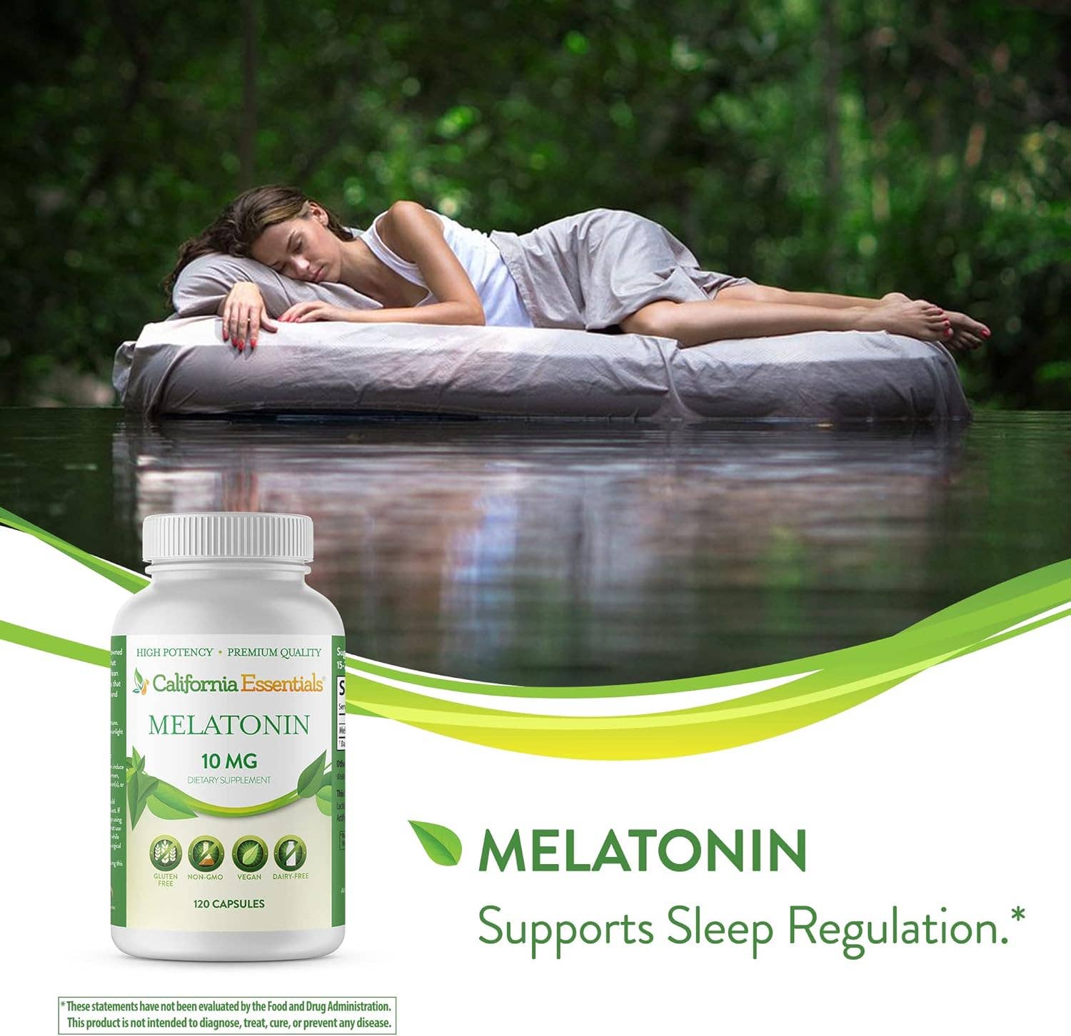 California Essentials - Wholesale Oral Supplement/Vitamin - Melatonin Natural Sleep Aid Supplement - 10mg Gluten Free3