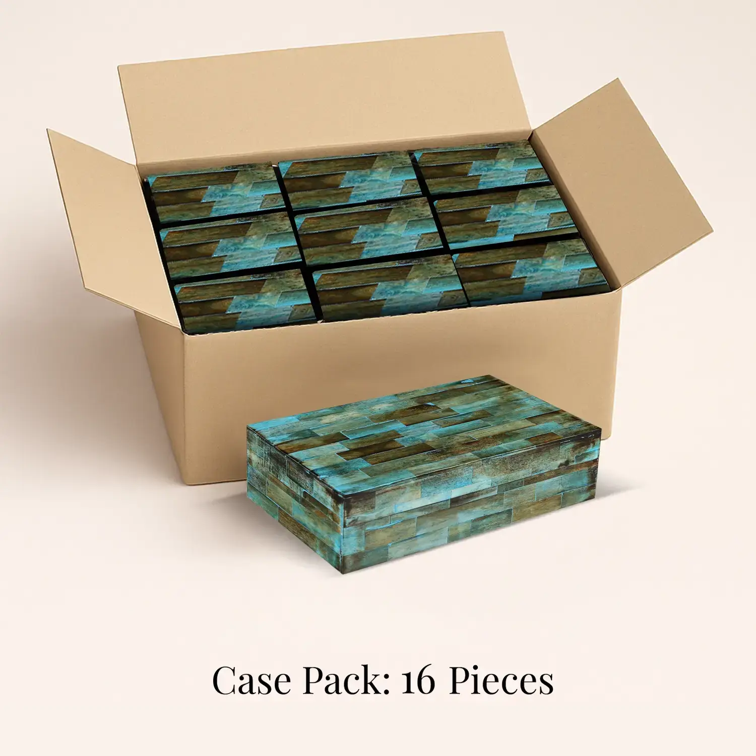 Muqeem & Brothers - Wholesale Decorative Box - Decorative Box Verdegris, Pack of 162
