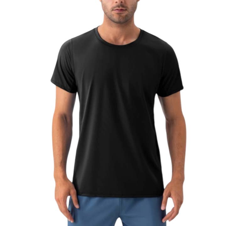 Men's Classic Fit Athletic T-Shirt with Quick-Dry Fabric for wholesale by Active by Anna-Kaci