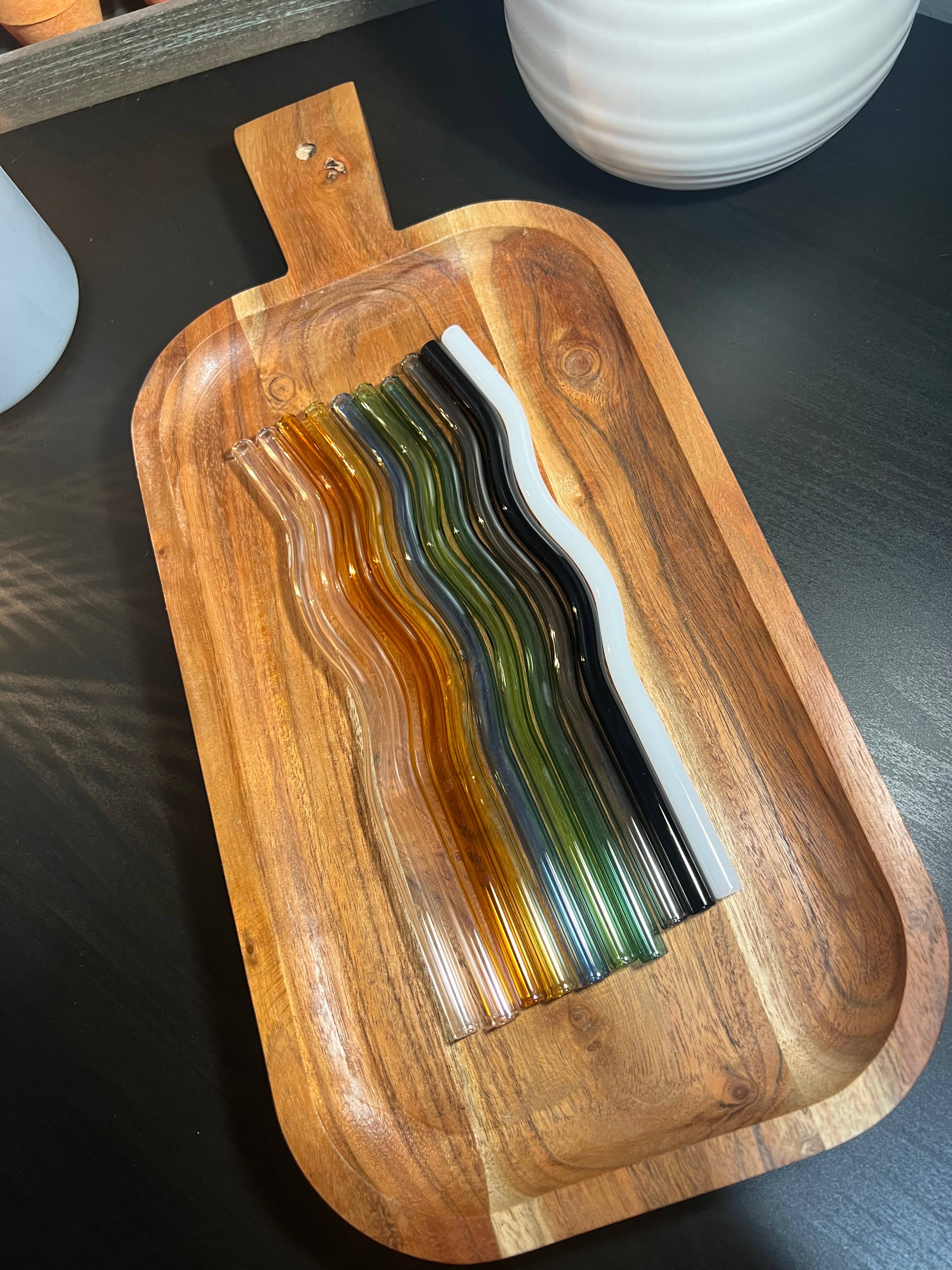 KDC Craft Shop - Wholesale Drinking Straw - Wavy Reusable Glass Straws - Multiple Colors2