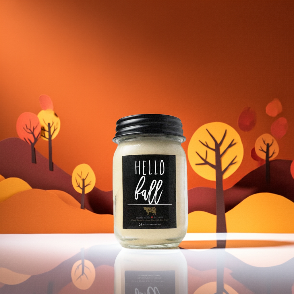 Milkhouse Candle Company - Wholesale Jar/Filled Candle - 13 oz Mason Jar Fall Candle: Hello Fall6