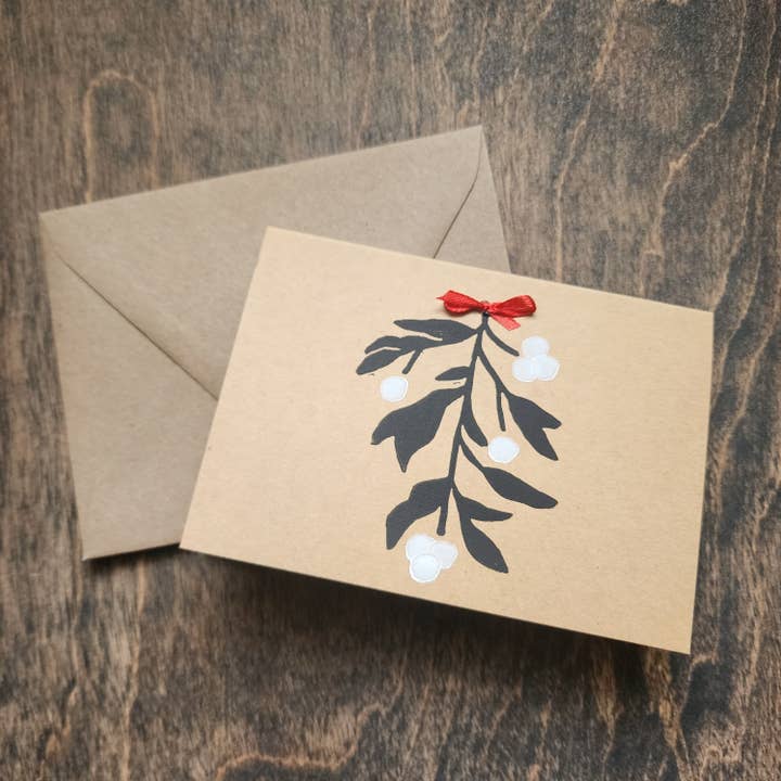 Mistletoe Card for wholesale by Through Natures Window