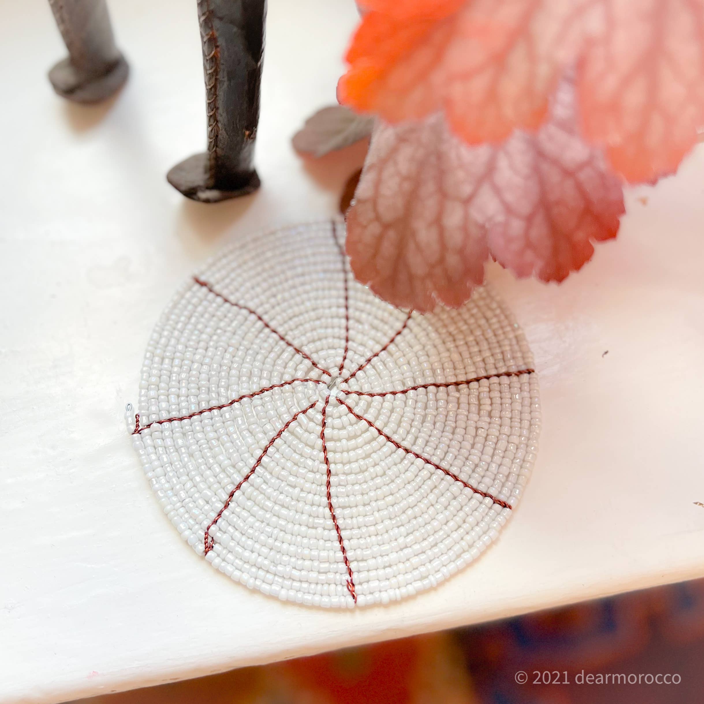 dear Morocco - Wholesale Coasters - Hand beaded coaster 10cm3