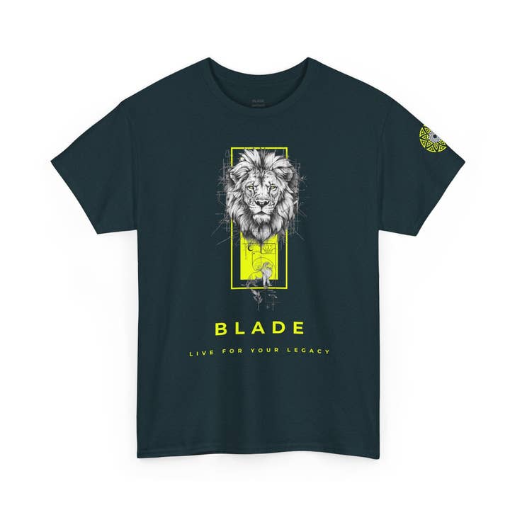 T-shirt Lion Vert Néon Héritage King pour la vente par Blade Infiniti LLC
