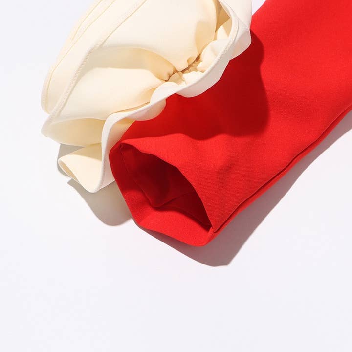 Red SY037 Elegant Floral Midi Skirt for wholesale on Faire8