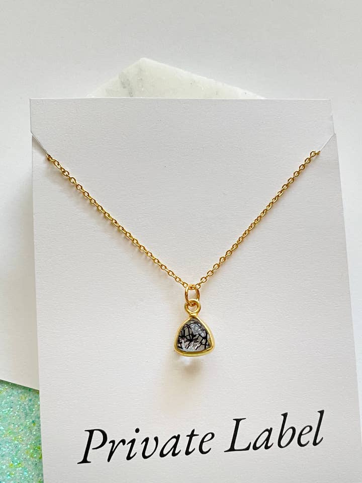 Collar Cuarzo Turmalado Cristal Turmalina para venta al por mayor de Qurio Studio