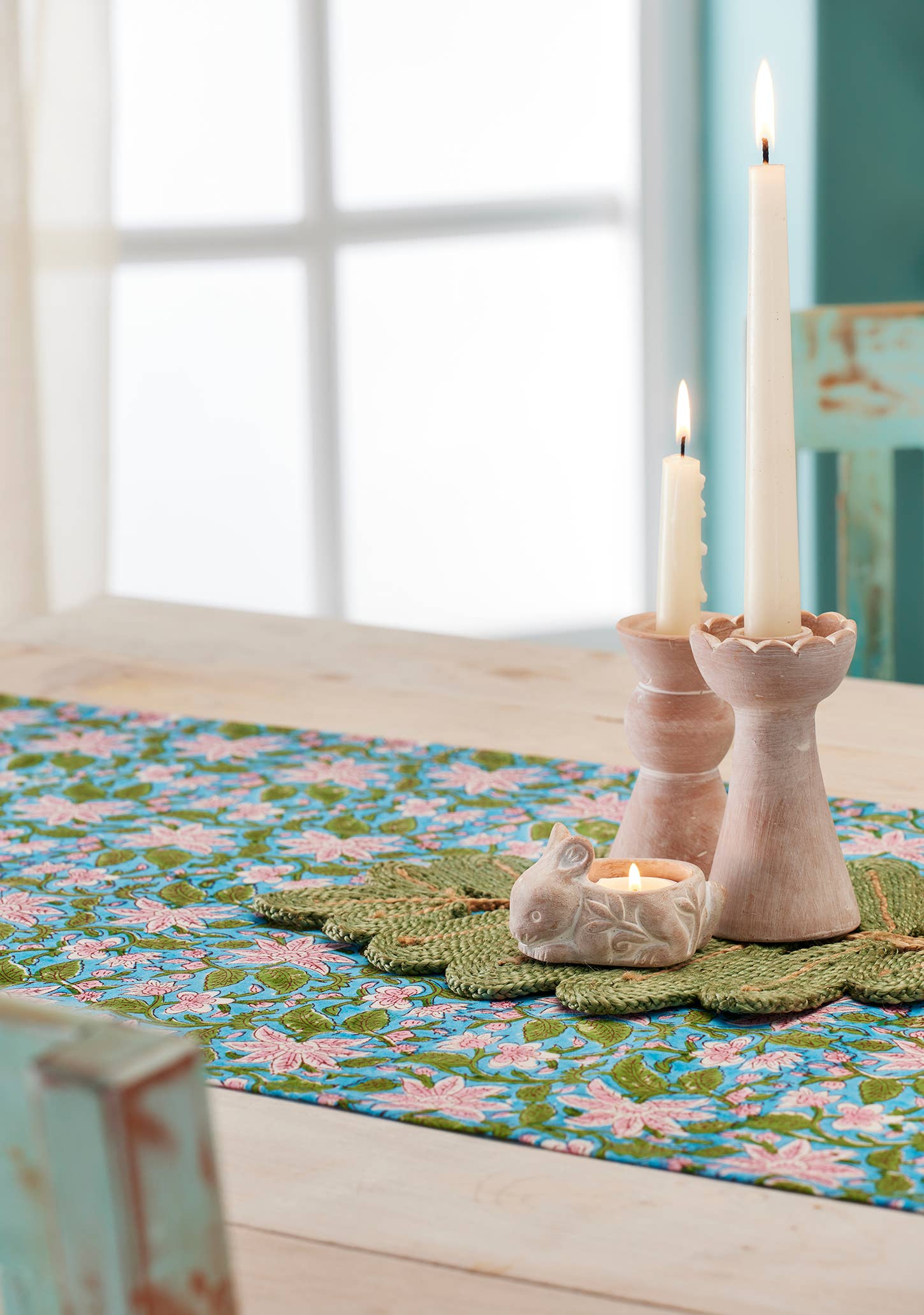 Namaste - Vendita all'ingrosso Runner - Tablerunner con stampa a blocchi - Lily2