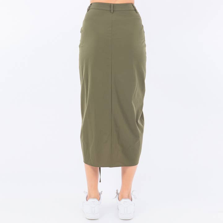 American Bazi - Wholesale Skirt - Women's - SIDE SHIRRING RUCHED NYLON SKIRTS-RSK9266NY