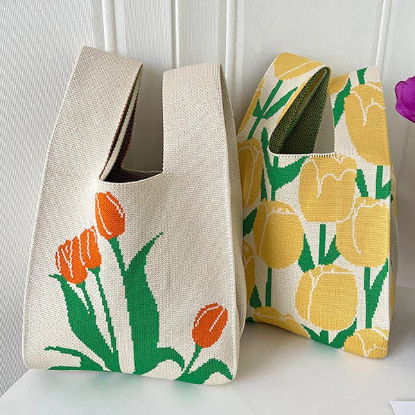 Blomsterprintet vævet taske for engroshandel hos UZ Wholesale Store