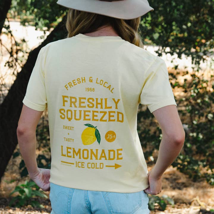 Lemon Farmers Market Tee - Butter for wholesale by Paper Farm Press