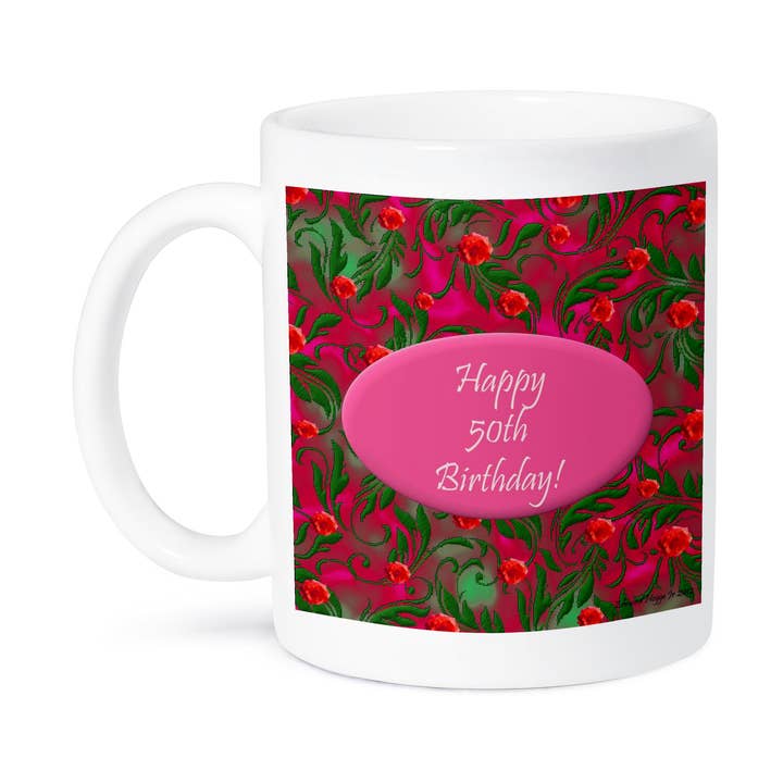 3dRose, Het Rosa 50-årsdag, Mugg för wholesale av 3dRose