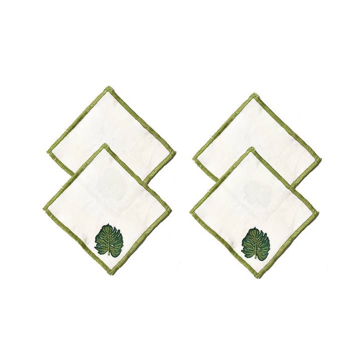 Palm Cocktail Napkins Set of 4 for wholesale by Coton Colors
