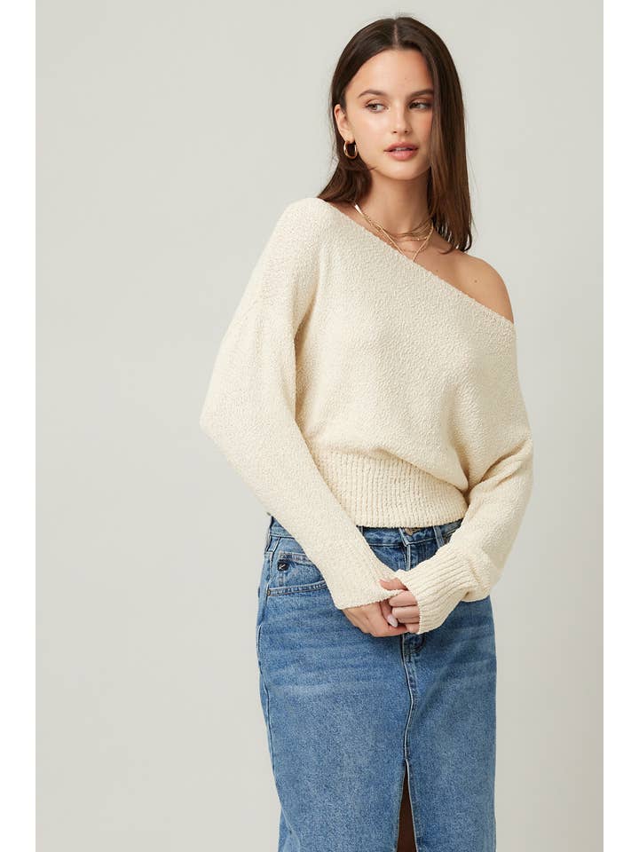 ILLA ILLA - Wholesale Knit Sweater - Women's - Knit Off Shoulder Sweater5