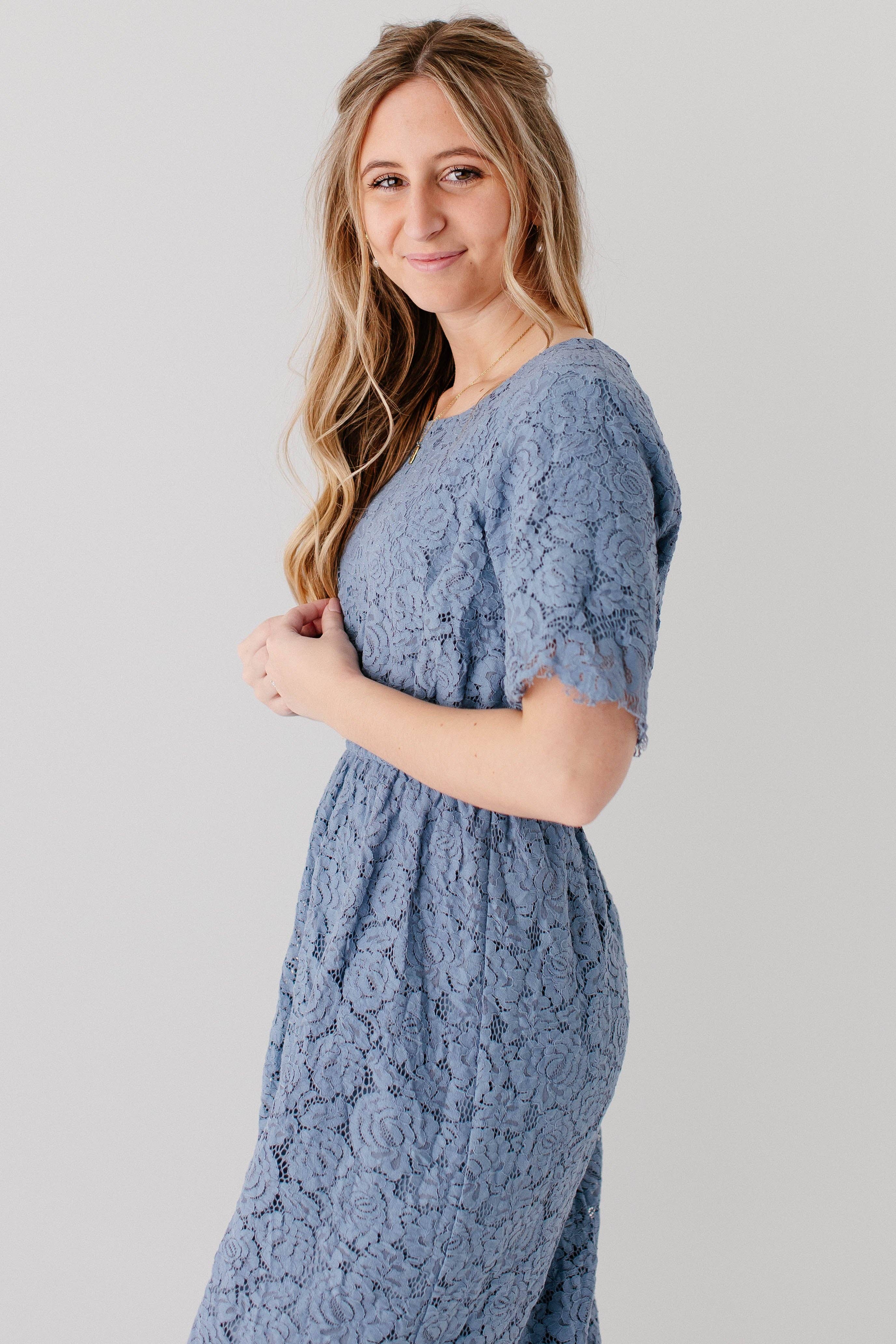 The Main Street Exchange - Wholesale Dress - Women's - 'Odessa' Round Neck Lace Maxi Dress17