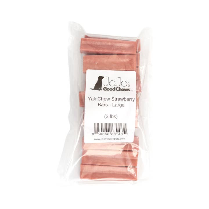 Jojo Modern Pets - Wholesale Pet treats – Dog - Himalayan Yak Dog Cheese Chews - Strawberry - (3lbs. Bag)5