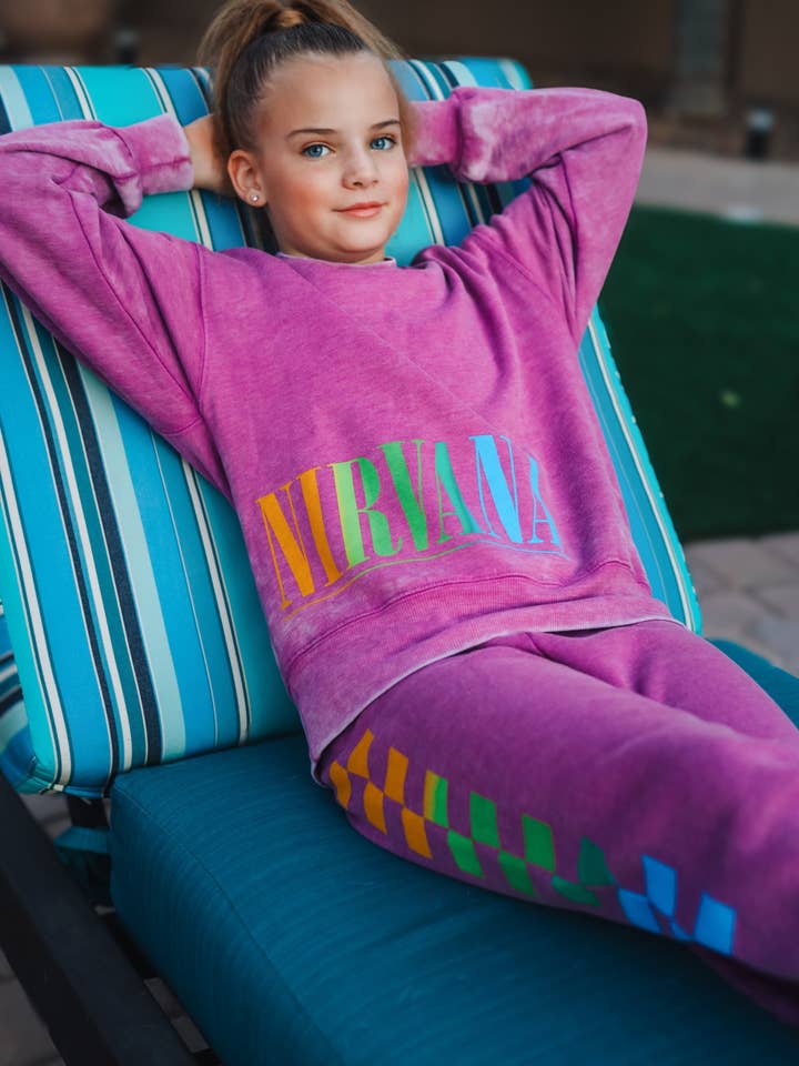 Rowdy Sprout - Wholesale Sweatshirt - Kids - Nirvana Purple Nevermind Crewneck2