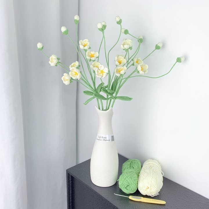 Lilyrosy(Duty free) – Engroshandel Kunstige blomster – Hæklet Drip blommetræer, Håndlavede gaver til enhver lejlighed12